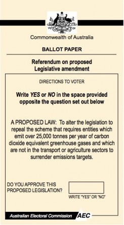 Carbon tax referendum form